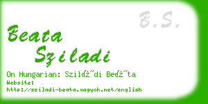 beata sziladi business card